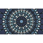 Mainstays Blue Medallion Rubber Doormat, 18" x 30"