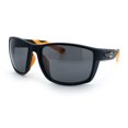 thumbnail image 4 of Choppers Wrap Sunglasses for Men UV400 Polycarbonate Lens Lightweight Sport Fit Durable Frame Driving Outdoor Eyewear Black Orange Frame - Black Lens, 4 of 7