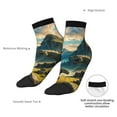 thumbnail image 6 of Rateoe Valley River Dinosaur Pattern Quarter Crew Socks,Toe Seamed Ankle Socks,Cotton Cushioned Breathable Athletic Crew Sports Socks, 6 of 7