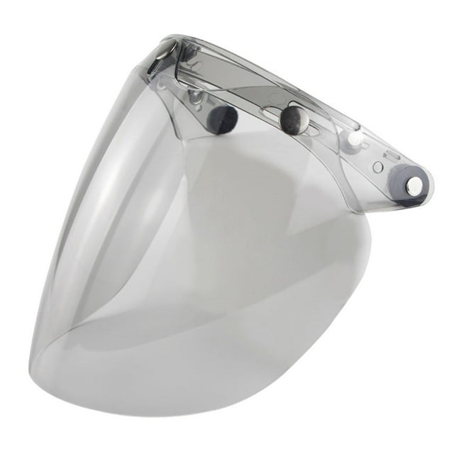 3 Snap Visor Lens para cascos de cara abierta Wind Len Front Flip up gris claro Zulema escudo de visera