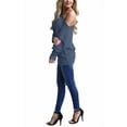thumbnail image 3 of LACOZY Women Off The Shoulder Tops Batwing Sleeve Blouses Oversized Tunic Pullover Sweatshirts Medium Blue, 3 of 5