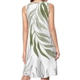 thumbnail image 2 of Sage Green Botanical Spring Summer Dresses for Women Fashion T-shirt Dress Casual Sleeveless Loose Sundress with Pockets, 2 of 5