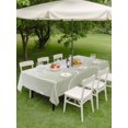 thumbnail image 3 of Outdoor Tablecloth with Umbrella Hole and Zipper, Sage Green Geometric Rectangle Table Cloth 60x102 Inch Waterproof Tablecloth, Modern White Stripe Distortion Art Picnic Table Cover for Patio Camping, 3 of 7