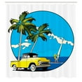 thumbnail image 3 of Ambesonne Colorful Shower Curtain, Nostalgic Chevy Car, 69"Wx84"L, Multicolor, 3 of 5