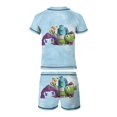 thumbnail image 6 of Monsters University Cartoon Boy's Swimsuit Short Sleeve T Shirt Swim Trunks Shorts Swimwear Summer Kid's Two Pieces Split Rash Guard Bathing Suit Set, 6 of 7