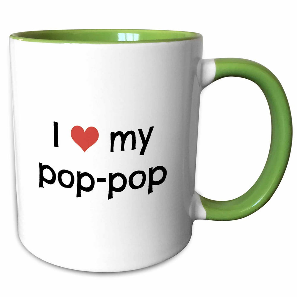 3dRose I love my pop pop - Two Tone Green Mug, 11-ounce - Walmart.com ...