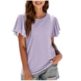 thumbnail image 1 of Blusa de manga con volantes y túnica recortada para mujer, informal, sexy, a la moda, para verano Fridja nalpqowj29485, 1 of 7