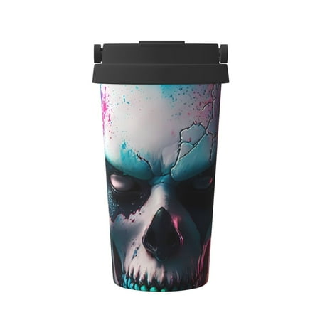 

KLL Modern Abstract Colorful Skull A Pattern Stainless Steel Vacuum Insulated Tumbler - Carry Insulated Coffee Mug - Reusable Insulated Cold Brew Iced Coffee Cup Thermos