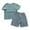 Green1, variant on Posijego Boys Girls Pajamas Sets Casual Short Sleeve Tops + Plaid Shorts Pjs Casual Set Sleepwear Size 1-16T