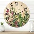 thumbnail image 2 of Designart 'Ancient Floral Tropical Leaves I' Tropical Wood Wall Clock, 2 of 5