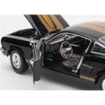 thumbnail image 2 of 1966 Ford Mustang Shelby GT 350 "Hertz" Black with Gold Stripes and Racing Wheels 1/18 Diecast Model Car by Shelby Collectibles, 2 of 3