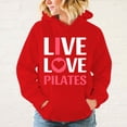 thumbnail image 3 of Sudadera con capucha Hot Live Love Pilates para mujer y hombre, moda con personalidad, sudaderas informales con capucha y manga larga, 3 of 4