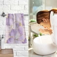 thumbnail image 7 of Yayeee 100% Cotton Hand Towels for Bathroom 16" x 28" Soft Absorbent Kitchen Towel, Pastel Purple Marble Pattern, 7 of 7