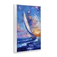 thumbnail image 2 of Stupell Industries Contemporary Abstract Boat at Sunset White Framed Giclee Art, 12 x 18, by LSR Design Studio, 2 of 7