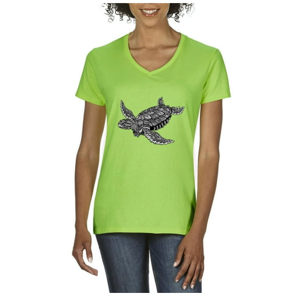 IWPF - Women's T-Shirt V-Neck Short Sleeve - Sea Turtle Hawaii