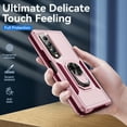 thumbnail image 2 of SaniMore for Samsung Galaxy Z Fold 4 Magnetic Case Support Wireless Charging, Rugged PC & TPU Bumpers Cover with Car Mount & Ring Kickstand Military Grade Drop Protective Shell, Pink/Rose, 2 of 9