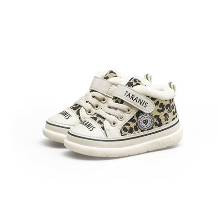 

TARANIS Toddler Winter Plus Velvet Warm Sneakers Soft Sole Non-slip Hook And Loop Fastener Shoes First Walkers Crib Shoes For Baby Boys And Girls