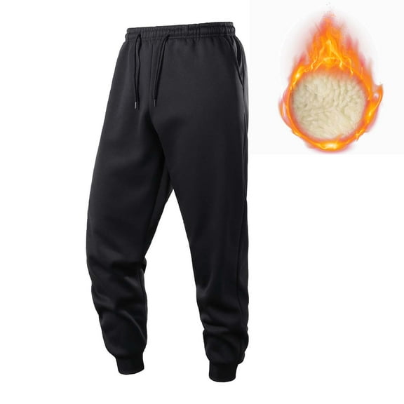 Winter Pants For Men Baggy Sweats Men's Baggy Fleece Workout Sweatpants with Pockets Drawstring Lounge Athletic Running Pants