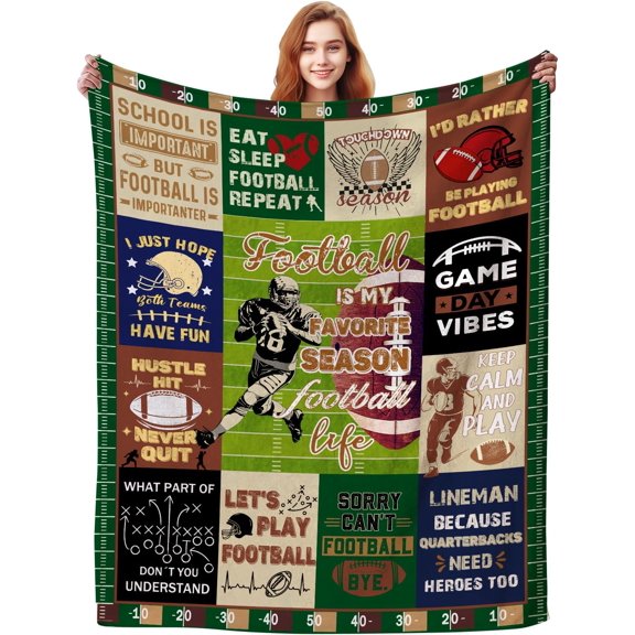 Football Blanket Gifts for Boys Men Football Lovers,Soft Warm Sport Football Blankets and Throws Outdoor,Unique Football Gifts for Football Lovers Football Team 50"x40"