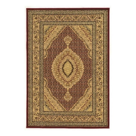 Linon McKinley Mahi Tabriz Power Loomed Polypropylene 9' X 12' Rug in Red