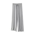 thumbnail image 2 of Chbgutlmr Pajamas Pants for Women Elastic Waist Wide Leg Drawstring Pleated Lounge Pants Casual Loose Comfy Homewear Pants, 2 of 5
