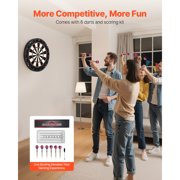 KFFKFF Dartboard Set with 6 Darts & Scoring Kit,Durable Sisal Fibers Dartboard Featuring Staple-Free Bullseye & Adjustable Number Ring,17.7 Steel Tip Dart Board for Home Entertainment and Game Rooms