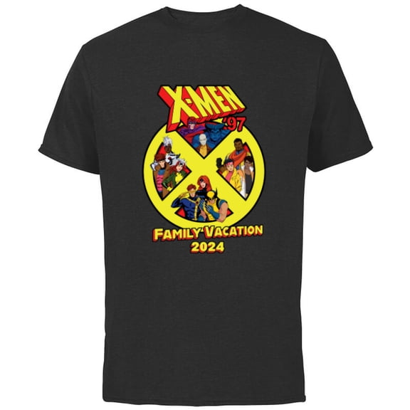 Marvel X-Men ’97 Trip Matching Family Vacation 2024 - Short Sleeve Cotton T-Shirt for Adults - Customized-Black