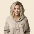 thumbnail image 4 of Dalix Pizza Embroidered Fleece Cropped Hoodie Cold Fall Winter Women in Heather Dust M Medium, 4 of 5