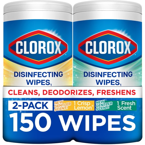 Clorox Disinfecting Wipes Value Pack, Bleach Free Cleaning Wipes, 75 Count Each, 2 Pack