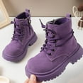 thumbnail image 6 of BOBOGOJP Girls Boots Fashion Ankle Boots for Girls with Low Heel Short Suede Booties with Bow for Toddler/Little Kids Purple for Size 11.5, 6 of 8