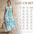 thumbnail image 7 of Xixirimido Vibrant Tropical Palm Leaf Print Maxi Dress for Women Crewneck Sleeveless A-line Casual Dresses Summer Beach Vacation Long Dresses Flowy Sundress with Pockets, Medium, 7 of 7