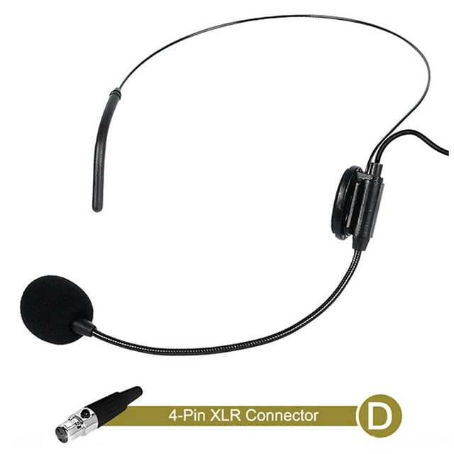 GLFILL Casque Portable Accessoires d'Outil Microphone Monté sur la Tête pour Shure pour Guide Conférence Discours Enseignement Réunion 4 Broches