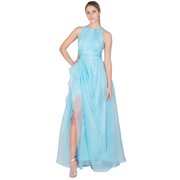 Badgley Mischka Draped Organza Evening Ball Gown Dress