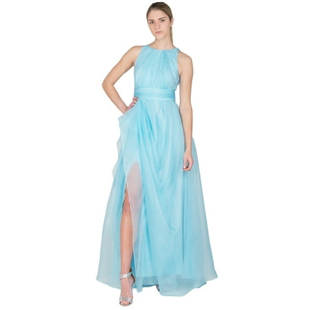 Badgley Mischka Draped Organza Evening Ball Gown Dress