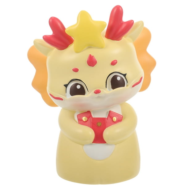 KAKOWELY Alcancía de dragón con forma de cerdo, figura de dragón de dibujos animados, alcancía de escritorio, caja de ahorro de dinero de dragón