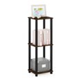 thumbnail image 4 of Furinno Simplistic Toolless Assembly Set of 2 Side Table, Rustic Brown 2-Tier End Table, Open Shelf Night Stand, Bedside Table for Living Room, Bedroom, Home Office, Amber Oak/Black, 4 of 5