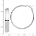 thumbnail image 3 of 14K White Gold Plated High Polished 7mm Omega Back Hoop Earrings, 3 of 7