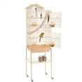 thumbnail image 2 of Yaheetech 62.4''H Rolling Metal Birdcage Parrot Cage with Detachable Stand, Almond, 2 of 13