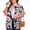 Blue Pink Flower, variant on Hawaiian Shirts for Women Plus Size: Cool Summer Luau Shirt Hawaii Tropical V Neck Button up Tops,3X