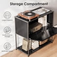 thumbnail image 4 of Modern Accent Cabinets with Door and Shelf,Freestanding Metal Storage Cabinet for Living Room,Black, 4 of 7