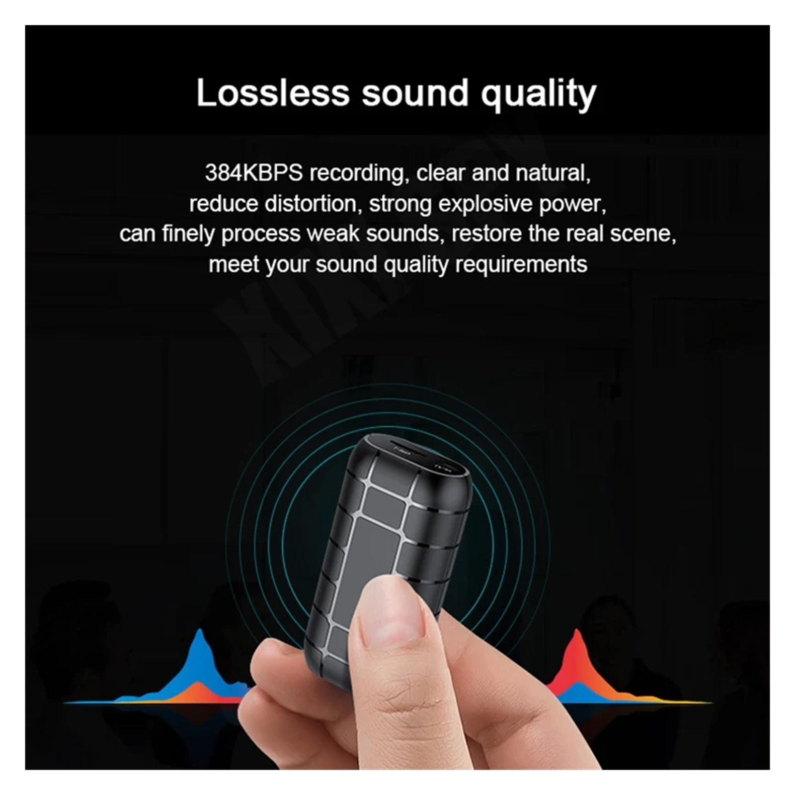Mini Voice Activated Recorder 500hours Digital Recording Device Professional Sound Dictaphone ,Powerful Feature