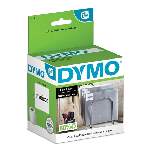 DYMO Authentic LW Multi-Purpose Labels, DYMO Labels for LabelWriter Printers, White, 2" x 2-5/16", 1 Roll of 250