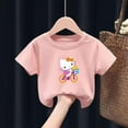 thumbnail image 4 of Hello Kitty-ropa para niños, novedad de verano, estilo de algodón, camiseta informal de manga corta para niña, Top Multicolor de dibujos animados para bebé, 4 of 5
