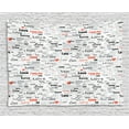 thumbnail image 1 of Valentines Tapestry, Different Stylized I Love You Quotes on Grey Backdrop with Hearts, Wall Hanging for Bedroom Living Room Dorm Decor, 80W X 60L Inches, Pale Grey Scarlet Black, by Ambesonne, 1 of 2