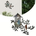 thumbnail image 4 of Birds Wall Decor Metal Tree with Birdhouse Wall Art Hanging Outdoor Wall Brown, 4 of 9