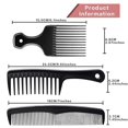thumbnail image 2 of 3 Pieces Wide-Tooth Comb Detangling Shower Comb Set, Wide-Tooth Comb, Pick Comb, All Purpose Comb, Anti-Static Comb Afro Hair Carbon Fiber Pick B, 2 of 5
