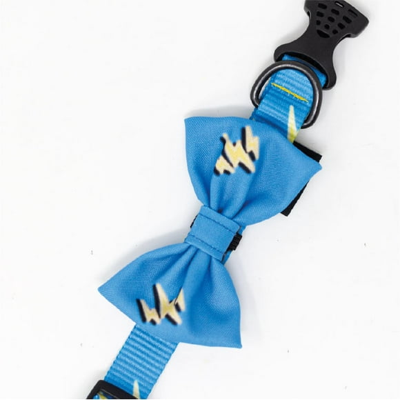Collar para Perro Jack Pet con Moño Relampago Azul Cielo Grande