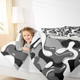 thumbnail image 4 of Feelyou Cartoon Camouflage Bedding Comforter Set, Abstract Grey Twin Comforter Sets, Teens Kids Boys Girls Reversible Bedding Set, Super Cozy Room Decor, 2-Piece, 4 of 8