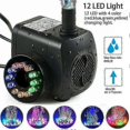 thumbnail image 1 of 15W 800L/H LED Fountain Pump with 12 Lights for Garden Pond Water Features, 1 of 5