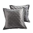 thumbnail image 4 of DriftAway Velvet Throw Pillow Sham Cushion Cover for Bed Sofa or Bench 2 Pieces 26"L x 26"W Silver Gray, 4 of 5